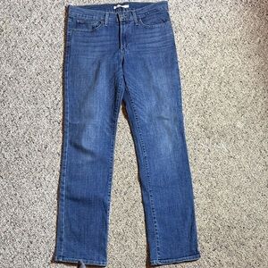 Levi’s Women's Slimming Straight Blue Denim Jeans W30 L32